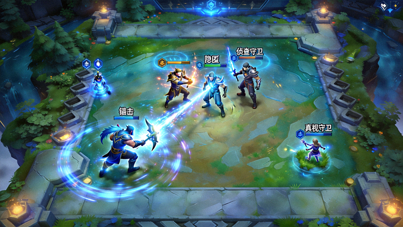 DOTA2职业战队团战推进与视野布控画面